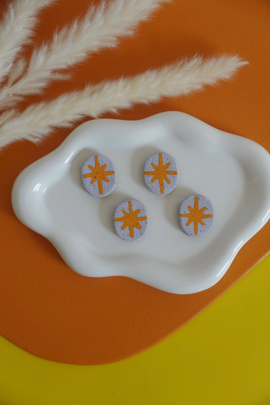 Orange & Purple Star Pop Magnets
