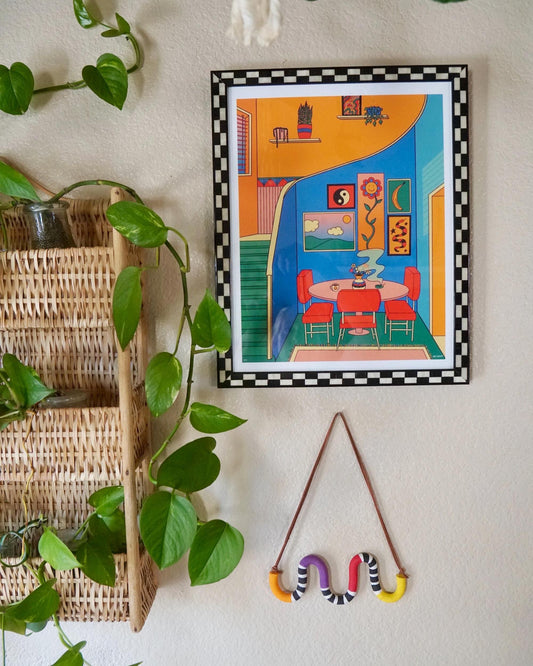 "Block Party" Ceramic Wall Doodle