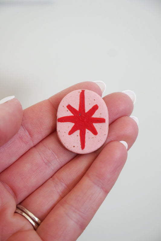 Pink & Red Star Pop Magnets