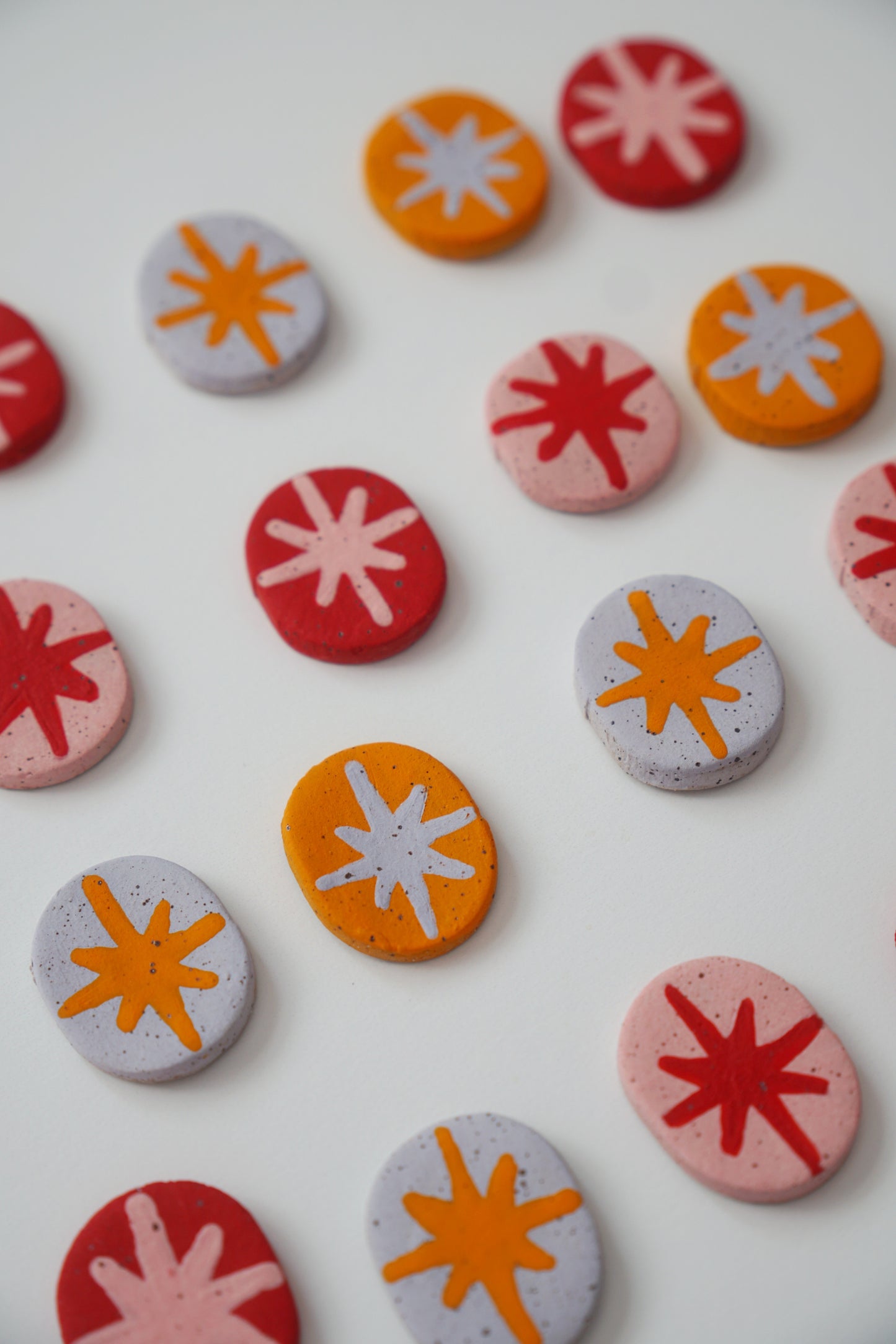Orange & Purple Star Pop Magnets