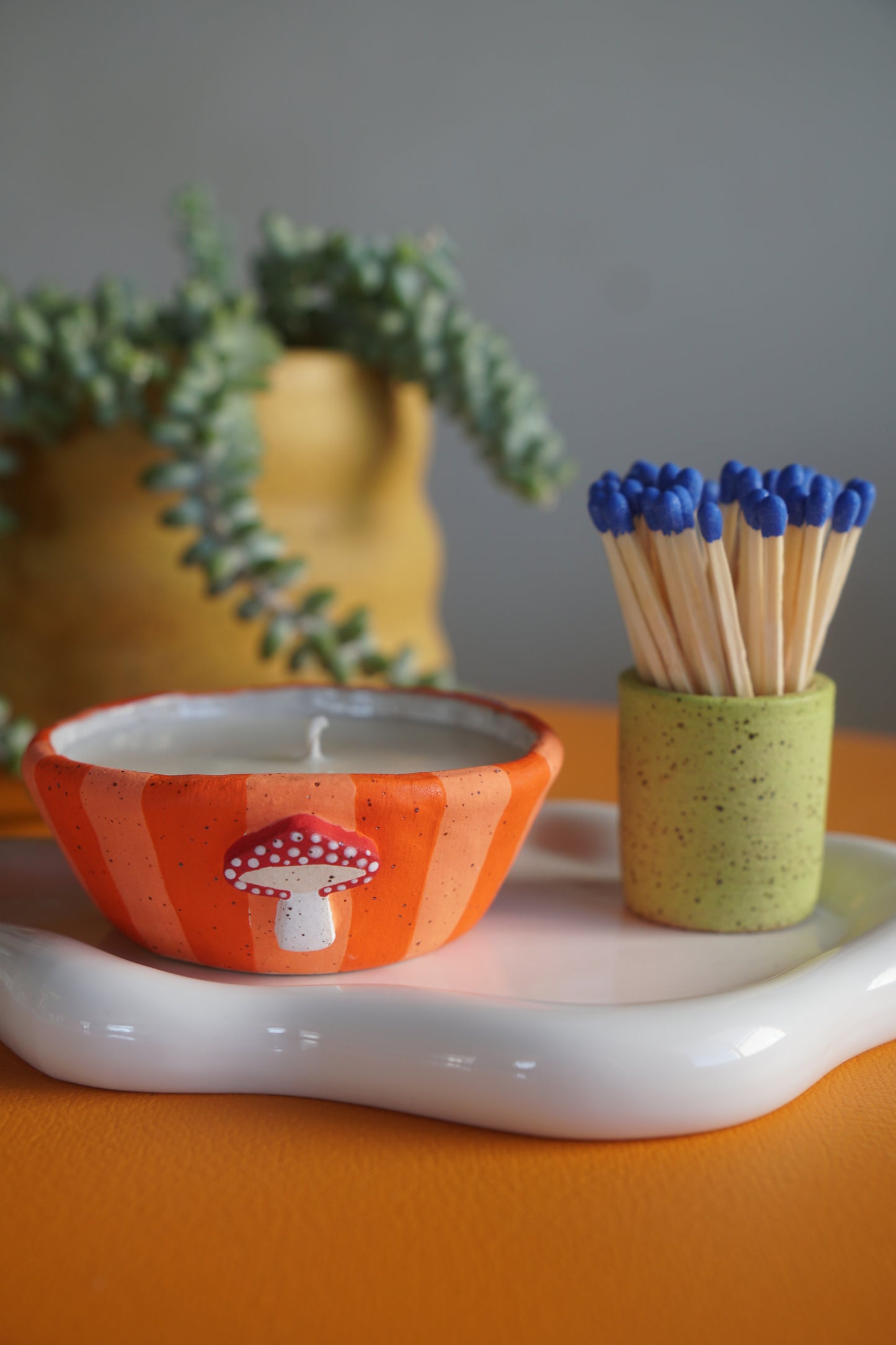 Mojave Mushroom Ceramic Candle