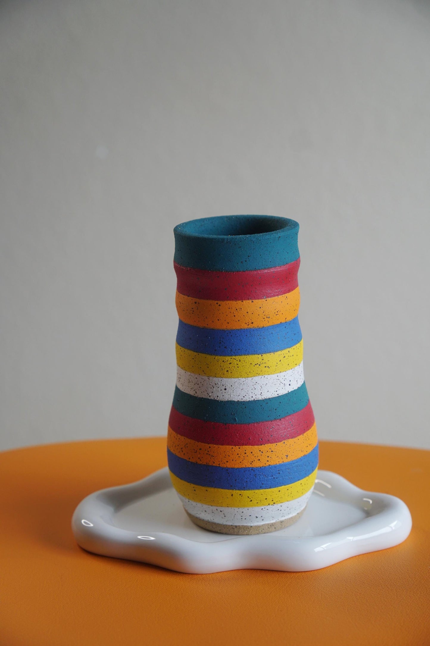 Confetti Striped Ceramic Flower Vase