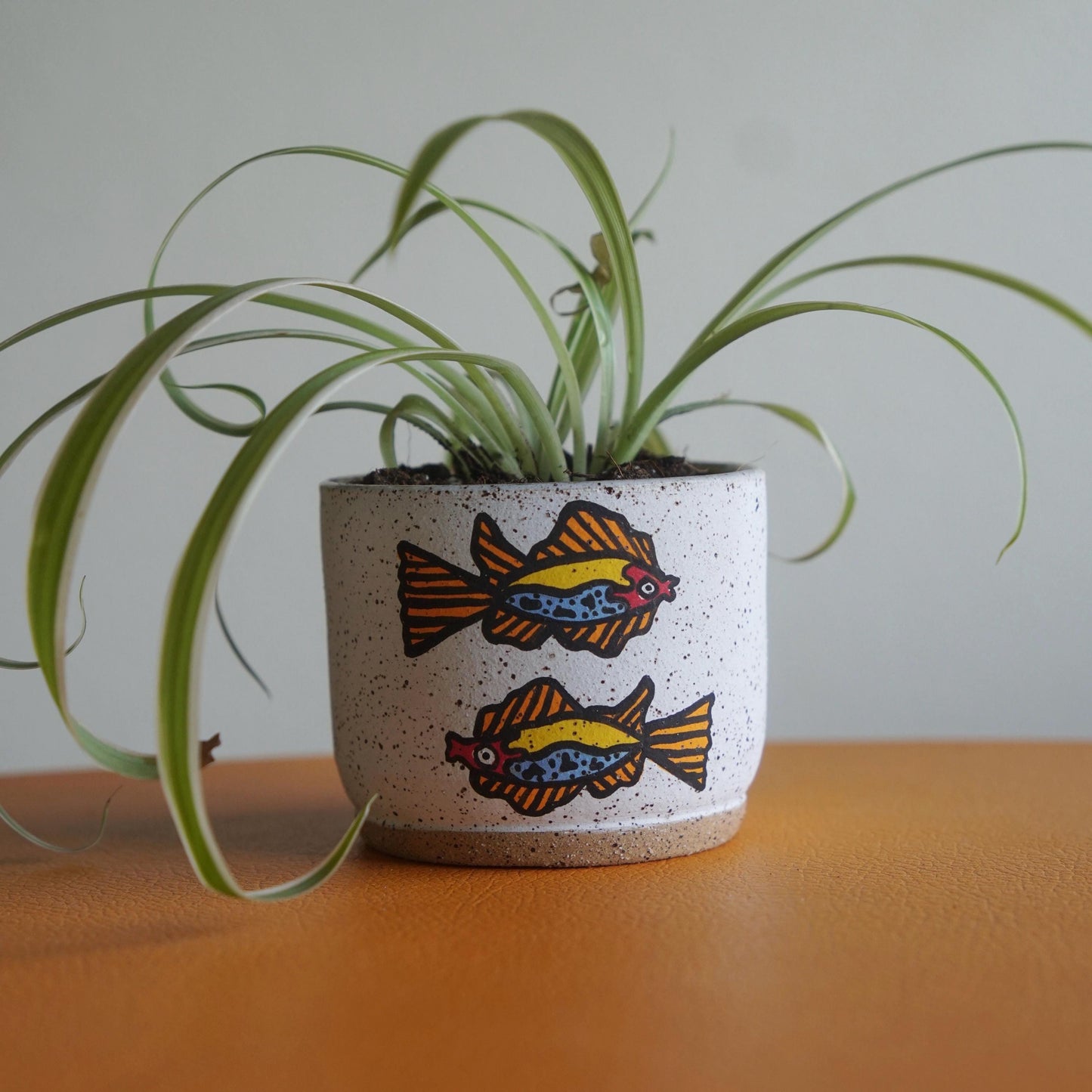Orange and Red Ceramic Fish Candle