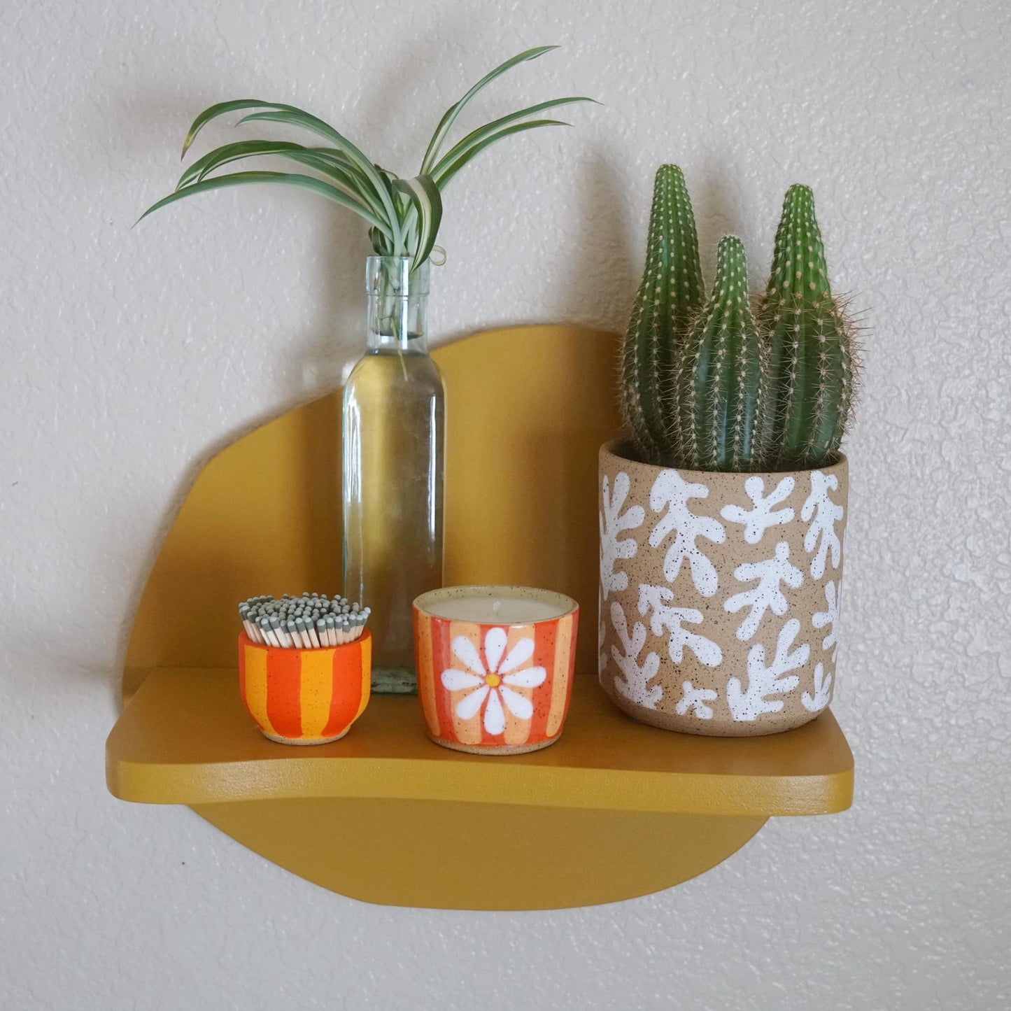 Orange Flower Ceramic Candle