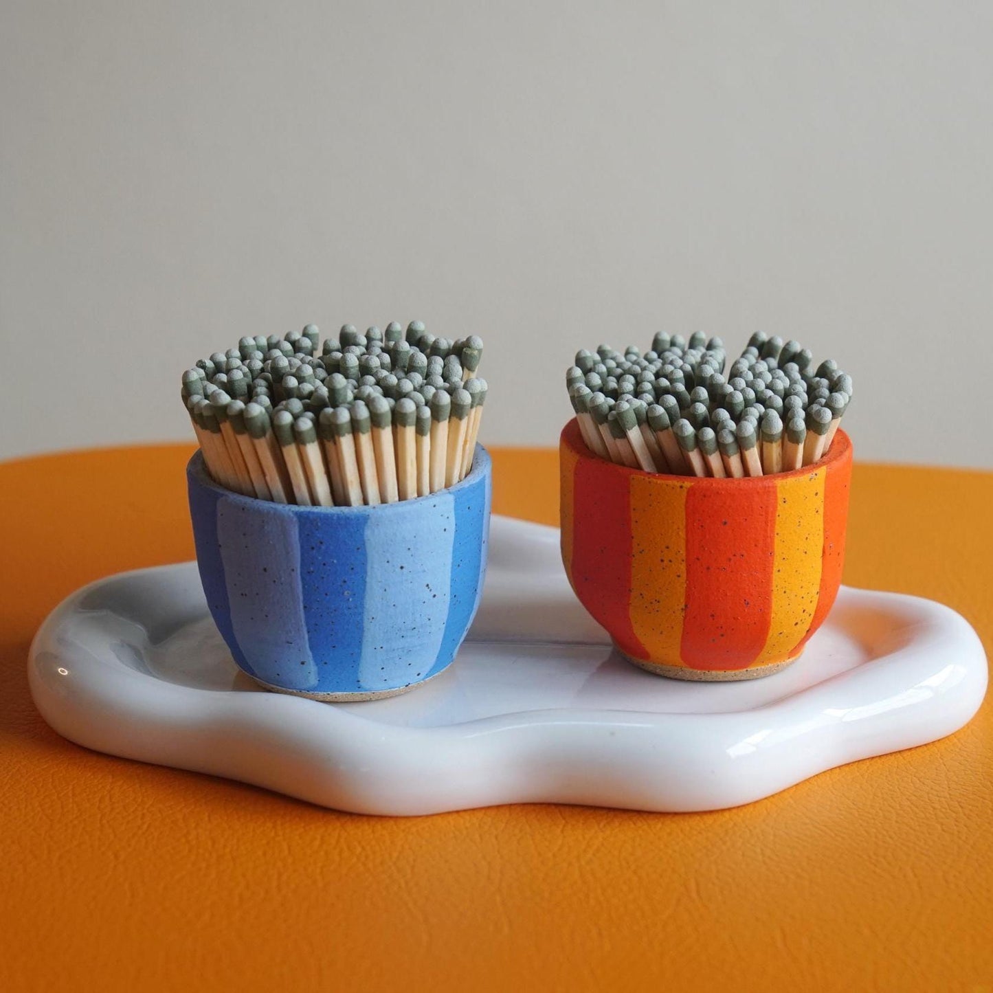 Ceramic Match Holders- Handmade Clay Match Strikers- Colorful Pottery- Housewarming Gift- Bathroom Decor
